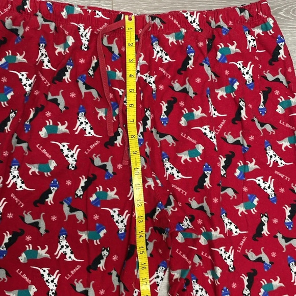 L.L. Bean Flannel Sleep Pants Red Winter Dog Print XL - Picture 10 of 16